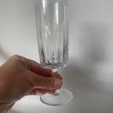 2 hollow crystal champagne glasses
