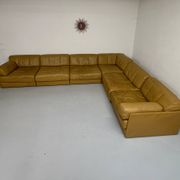 Large modular corner sofa De Sede DS-76, 6 vintage leather modules