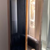 Art deco mirror, pink and black mirror pillar, France 1930