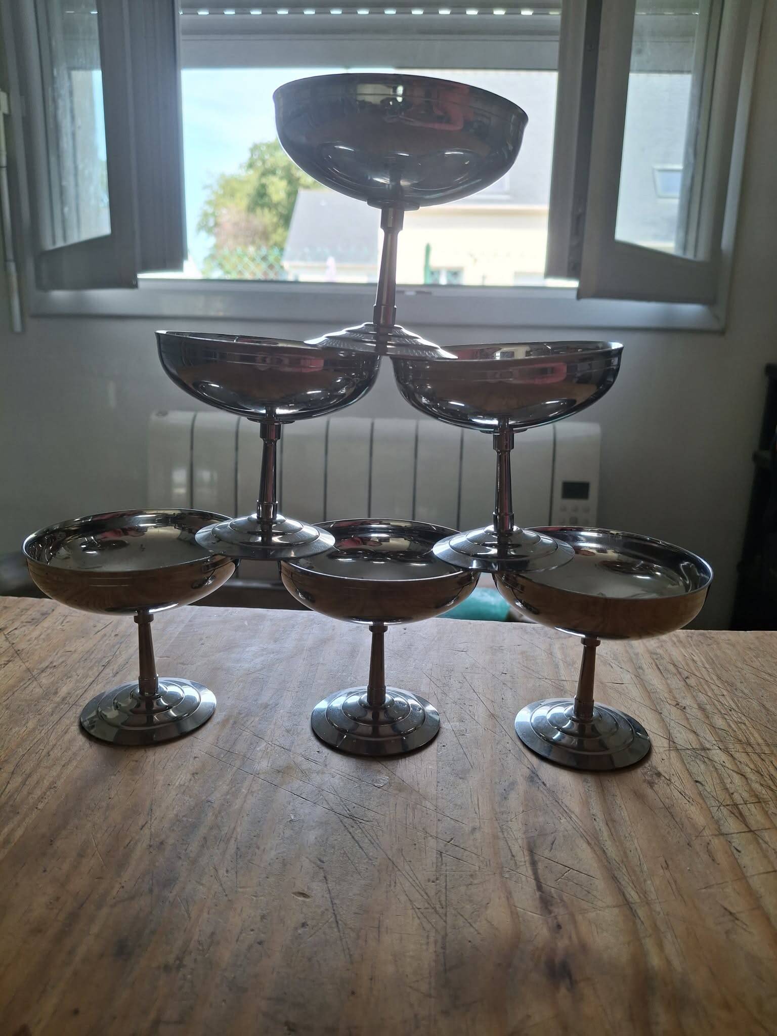 Stainless steel ice cream bowls 18/10 – Létang & Rémy, France Stainless steel ice cream bowls
