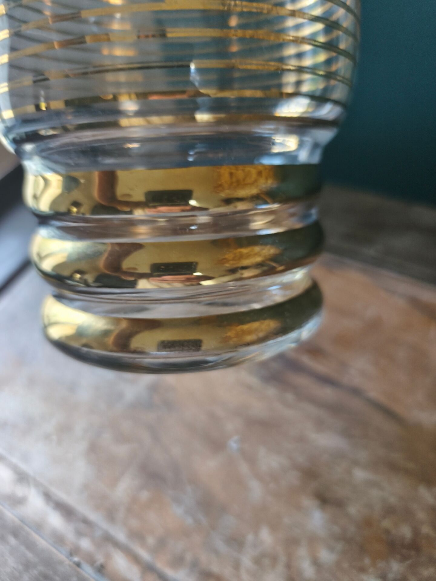 Vintage gold glass vase