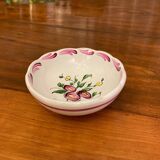 Earthenware bowl from Desvres, Strasbourg decoration, handmade