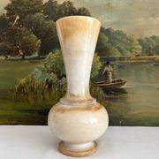 Vintage alabaster-style resin vase