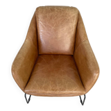Majestic light brown leather armchair