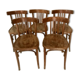 Suite de 5 chaises bistrot bois vintage