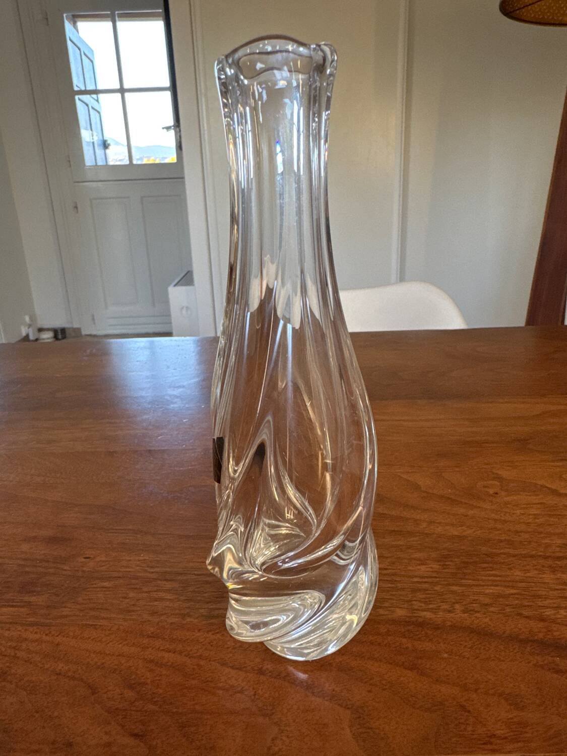 Saint-Louis crystal soliflore – Sculptural design – H 19.5 cm