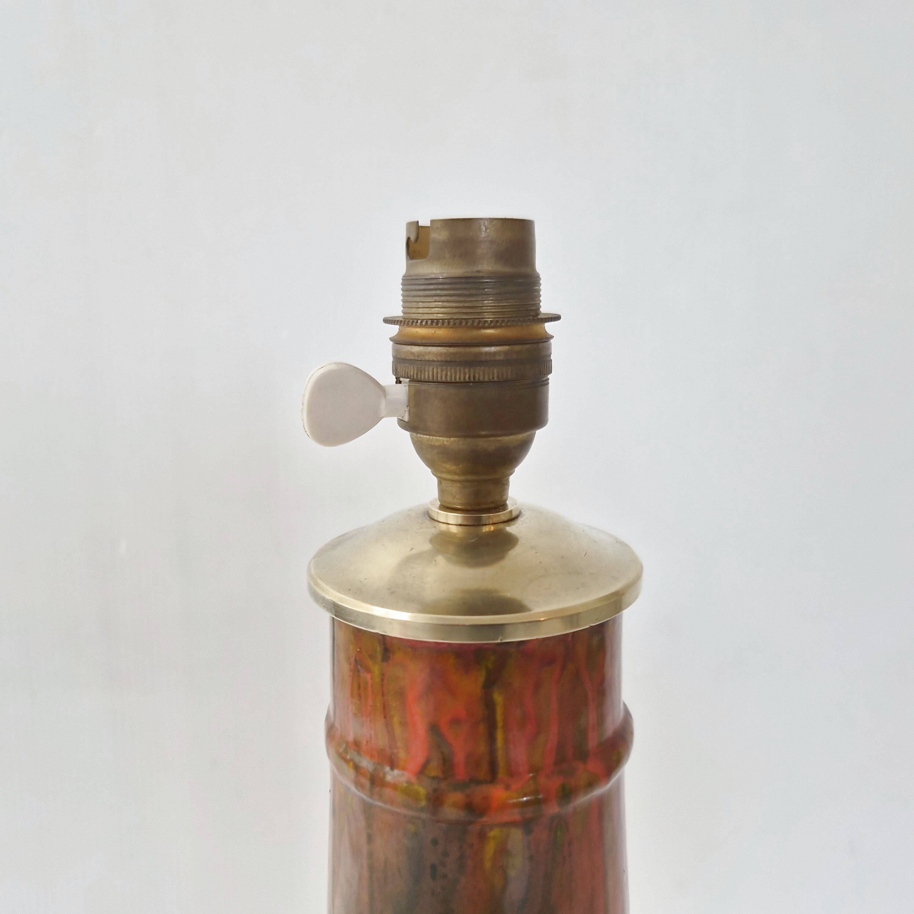 Art Deco lamp in flamed stoneware 1920