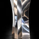 Large sculpture vase signed – polished mirror stainless steel – circa 199