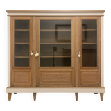 Vintage solid oak display cabinet / bookcase