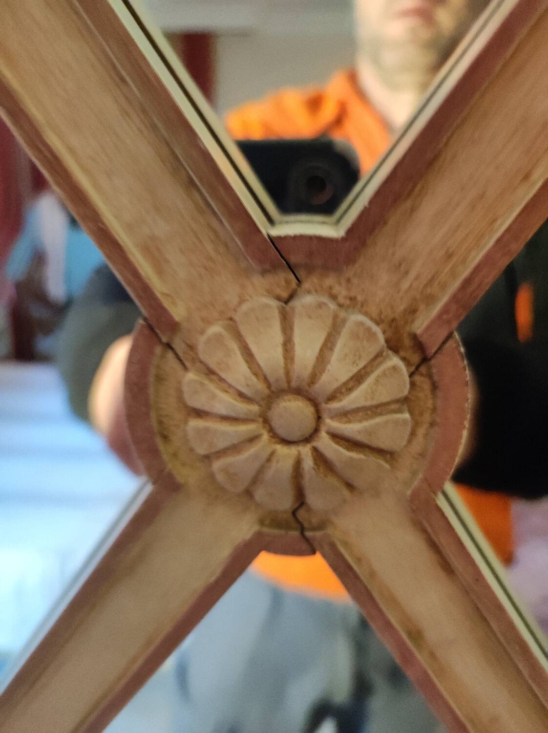 2-door patinated mirrored wardrobe