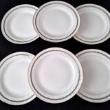 6 Flat plates in Chartres-sur-Cher porcelain, Limoges paste and enamel