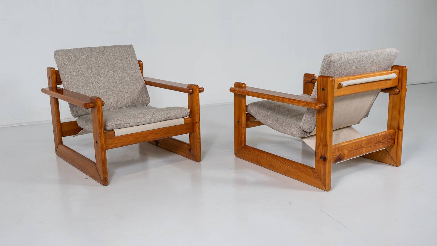 Paire de chaises longues modernes du milieu du siècle
