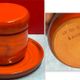 Details on Orange Tea (or Coffee) Service, Vintage 1970" Vallauris? signed B. Aoustin design