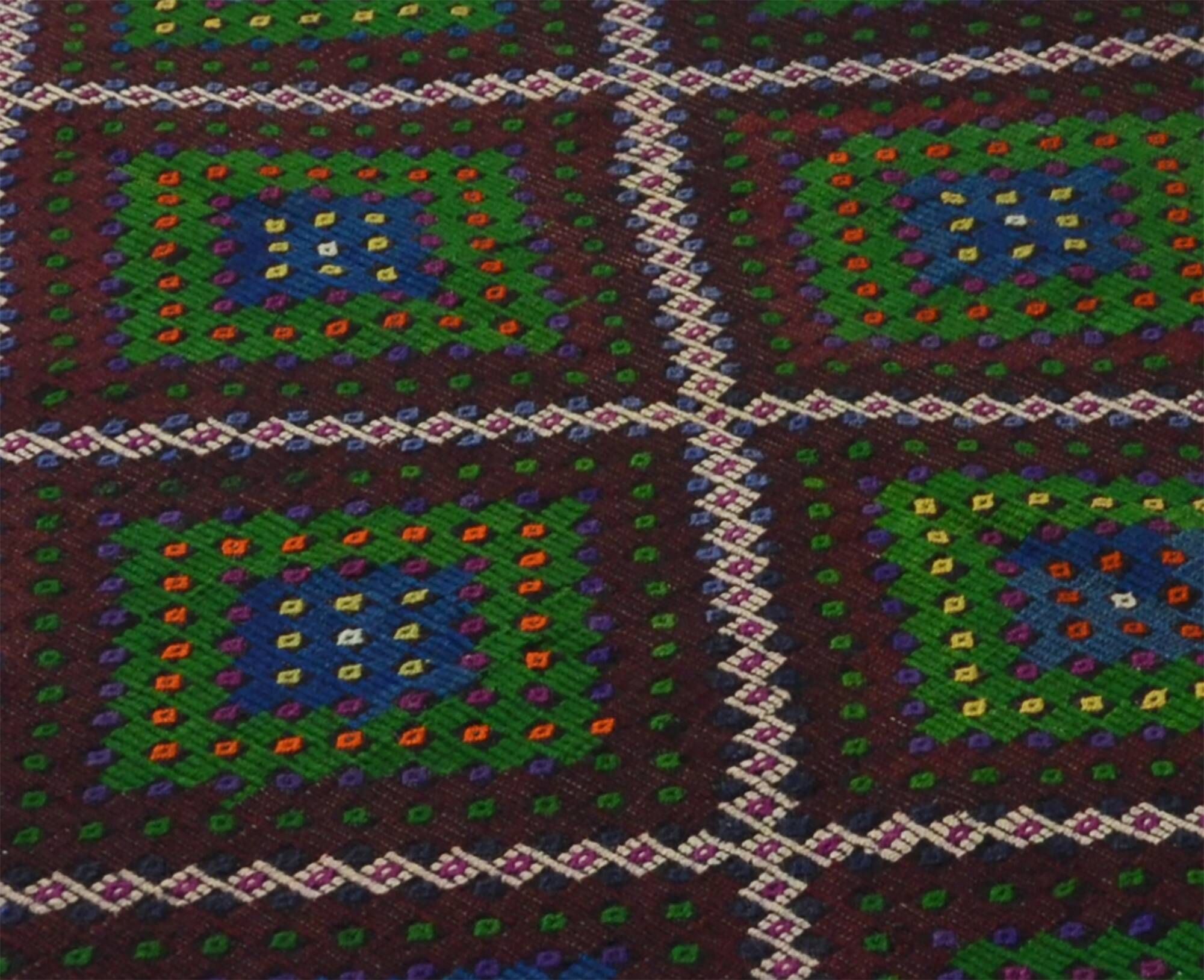 Grand Turkish Kilim Anatolia 196x326 cm Geometric Vintage Handwoven