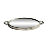 Circular mirror tray with two handles H3.5 D48