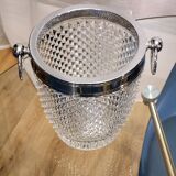 Champagne bucket in molded crystal with diamond tips