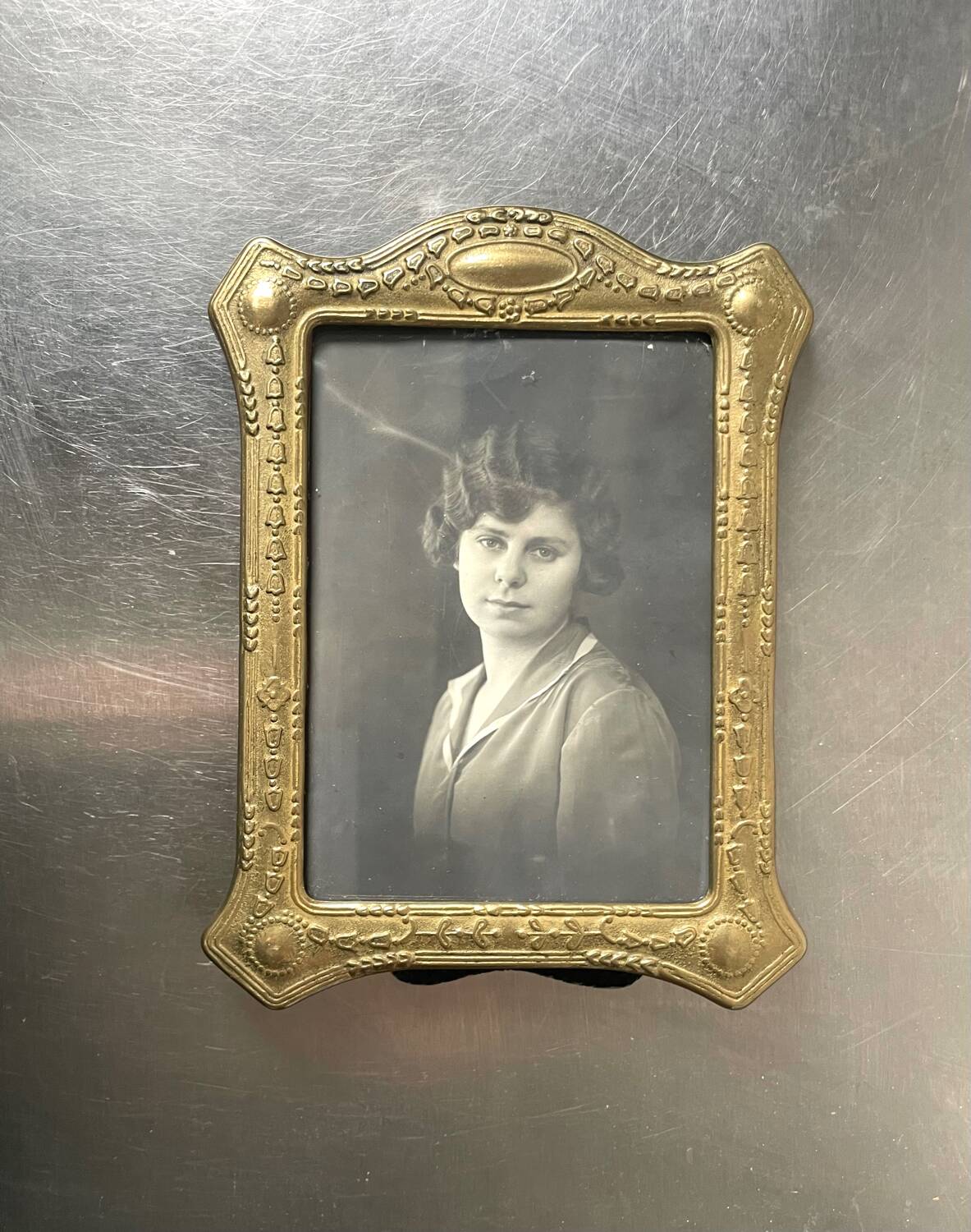 Antique metal frame  18 cm  x 13.5  cm