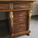 Empire desk with mahogany and oak pedestals