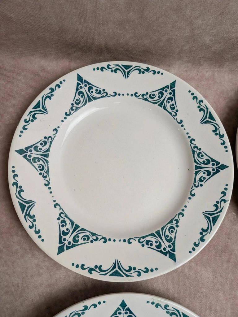 Set of 7 flat plates in ironstone Moulin des Loups FTI 22
