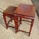 Nesting tables in ironwood with engraved decoration and gold highlights