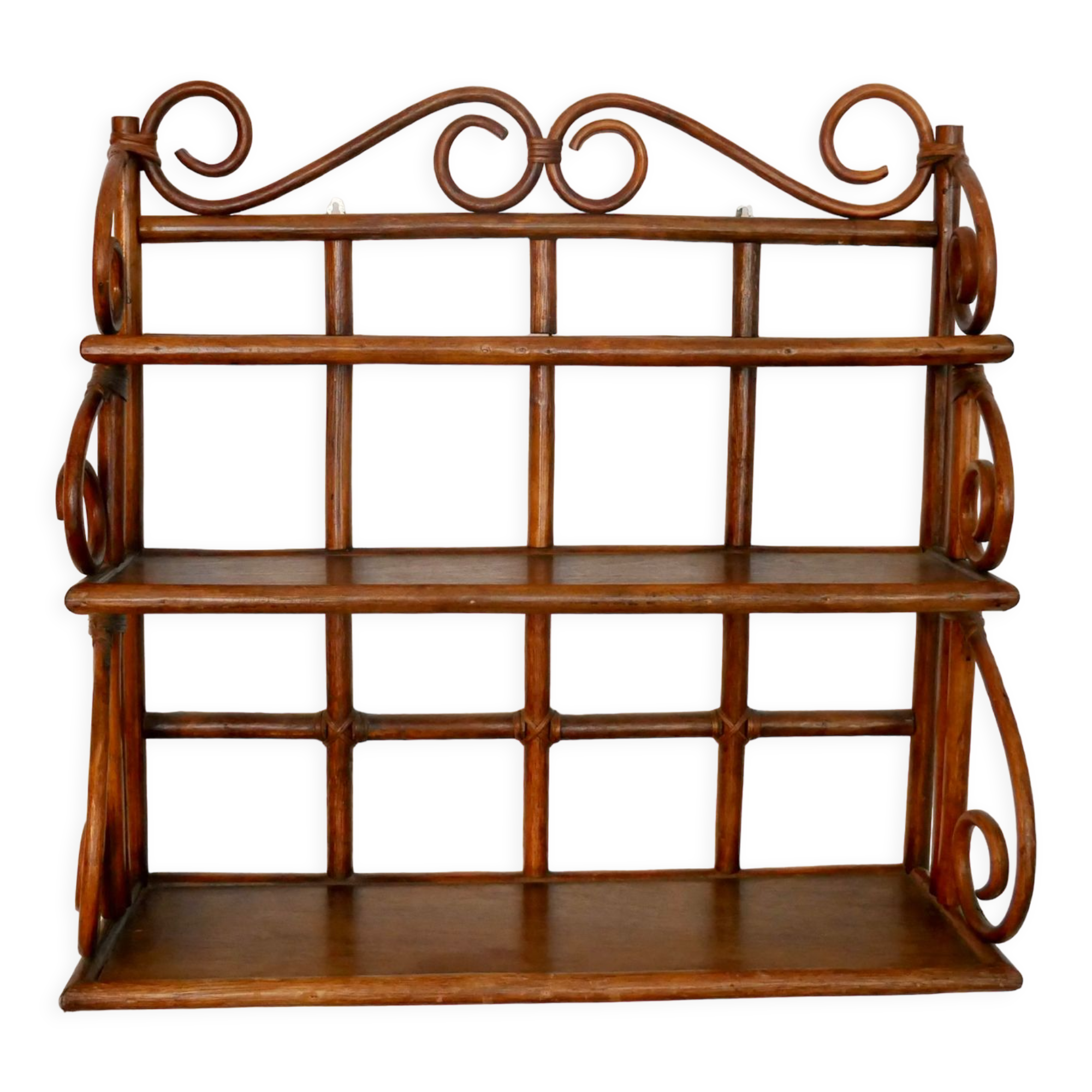Rattan wall shelf/bookcase