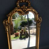 Rock mirror wood and gilded stucco circa 1950 33x78cm