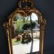 Miroir rocaille bois et stuc doré circa 1950 33x78cm