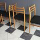 Set of 4 dining chairs in wood and black fabric 1960s