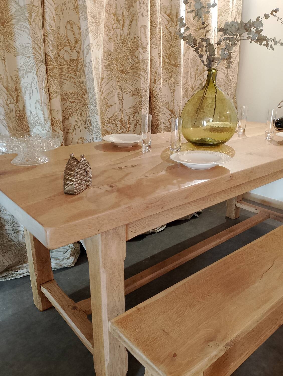 Table de ferme en chêne massif