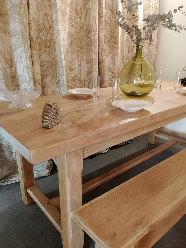 Table de ferme en chêne massif