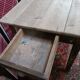 Ancienne table de ferme, 6 couverts et 2 tiroirs