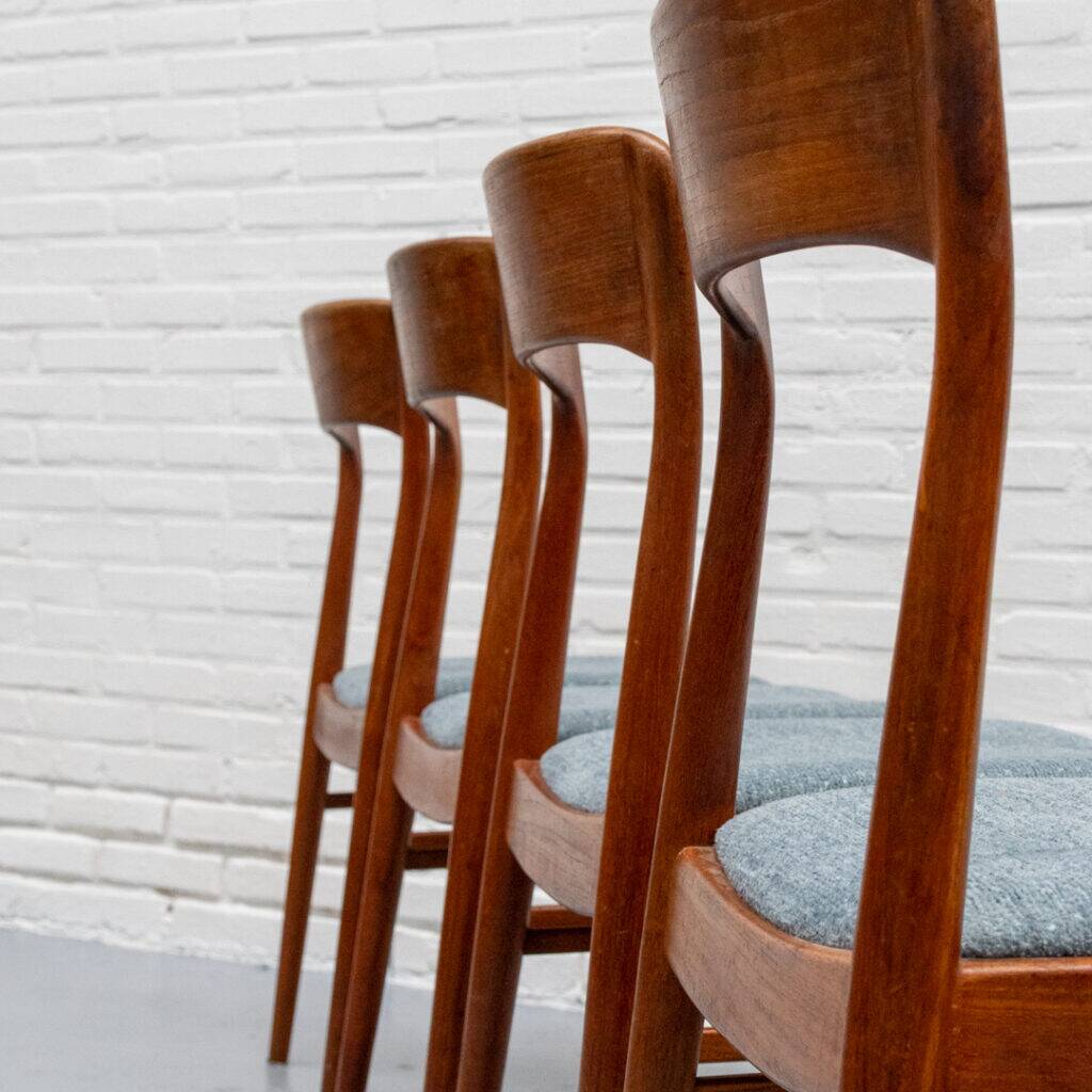 Set of 4 Henning Kjaernulf dining chairs