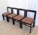 Vintage Black Wooden Dining Chairs: Retro Fabric Seats, 1970s Yugoslavia (S