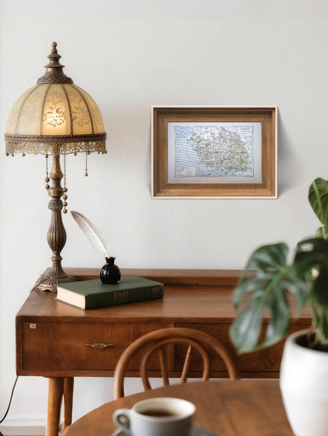 The Vendée, old map printed in 1889.