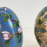Vintage cloisonné enameled collectible eggs