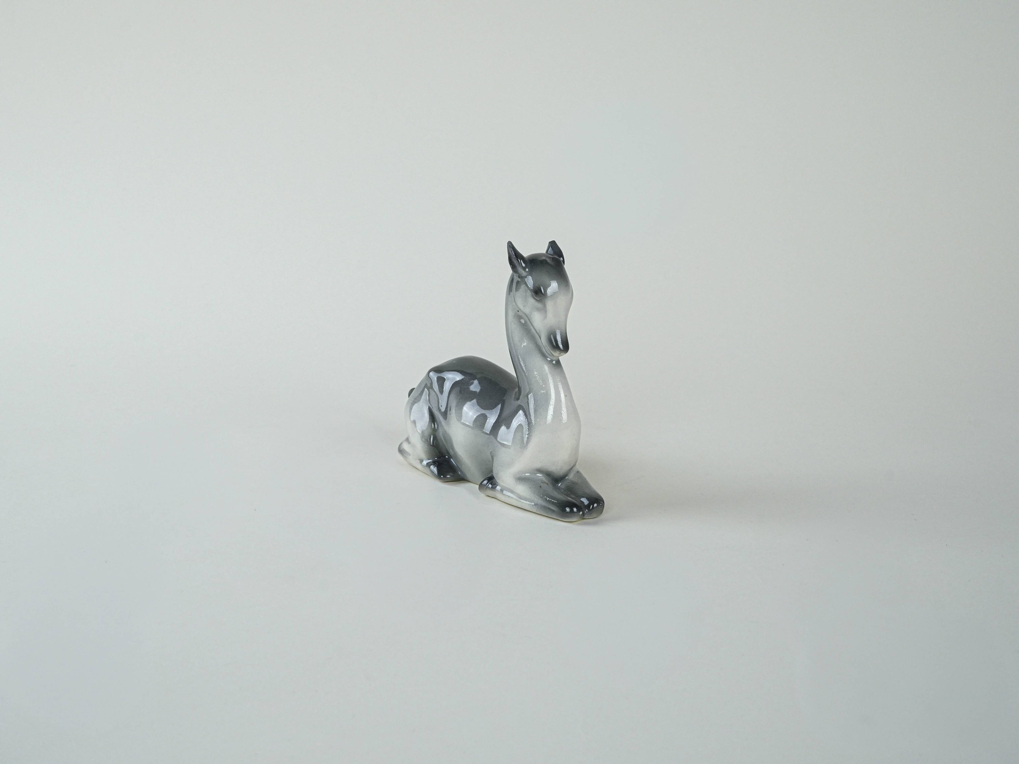 Ceramic deer figurine, Danish design, 1970s, production: Denmark