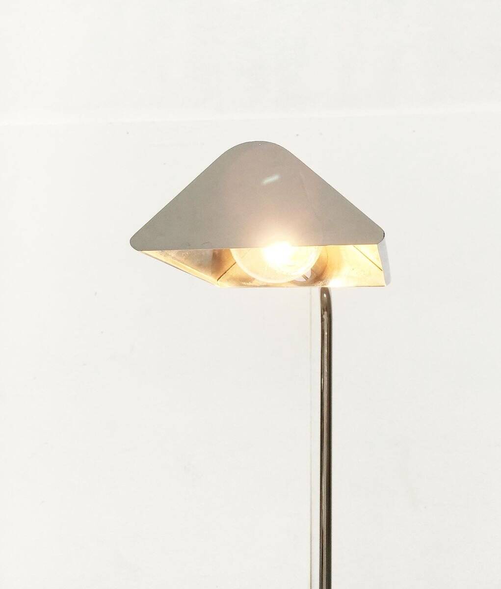 Chrome floor lamp in Hollywood Regency style, vintage German by Florian Schulz, 1970s.