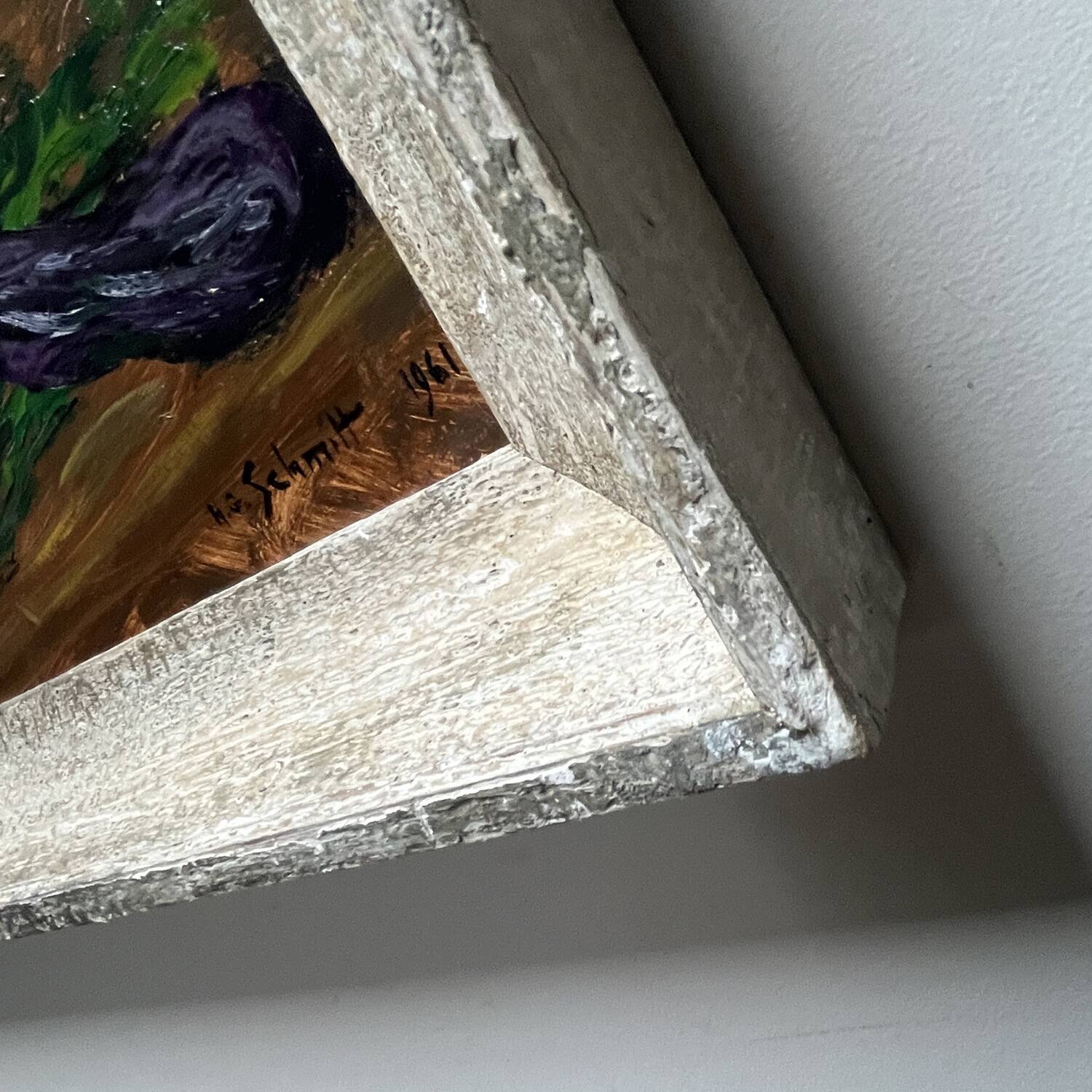 Table 1961 "Vegetables and Broken Litre" signed HG.Schmitt