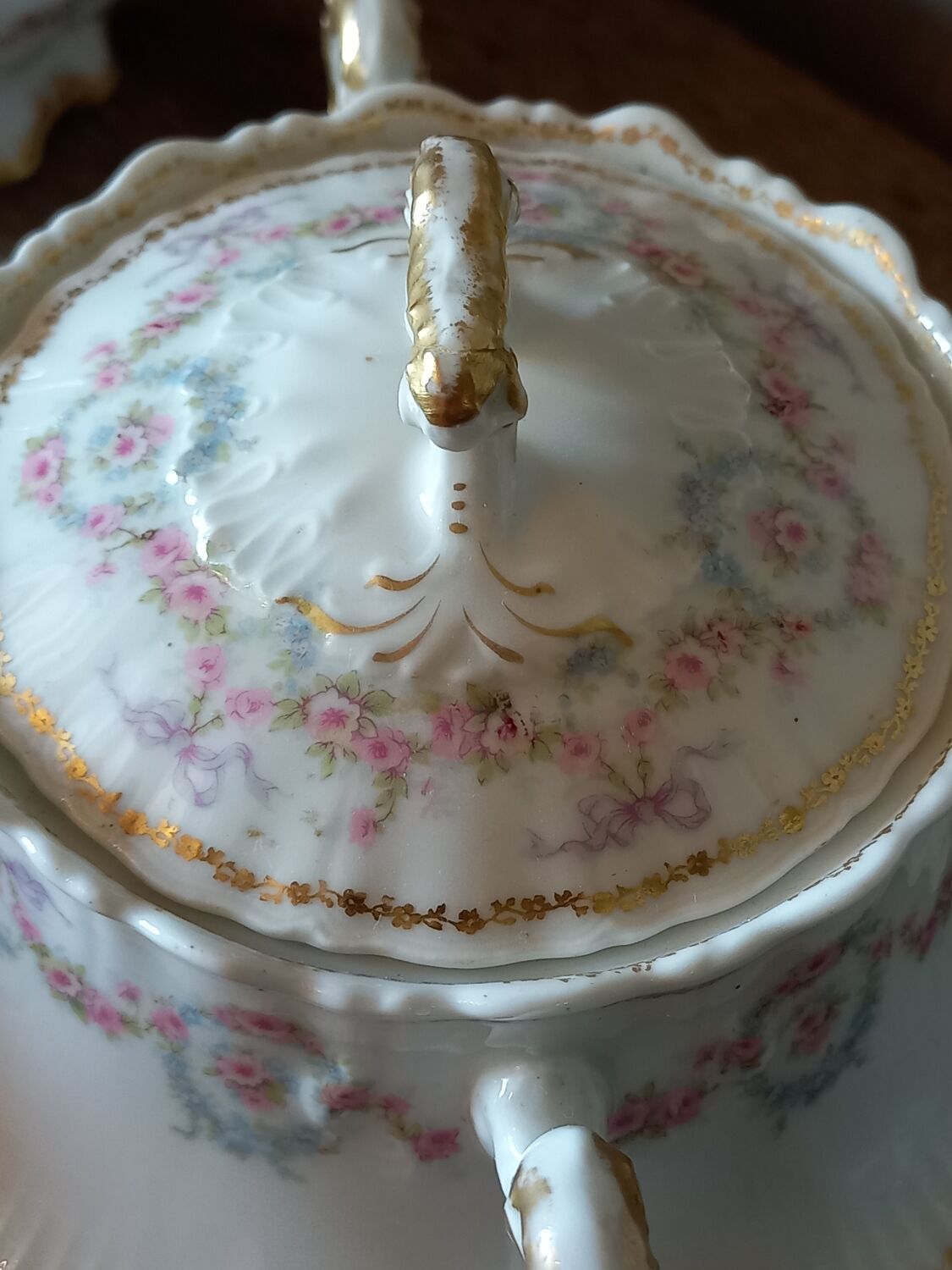 Tea service coffee porcelain Limoges Émile Bourgeois old 19th 20th