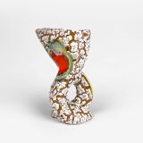 Pair of ceramic vases cracked and flamed Vallauris 70s