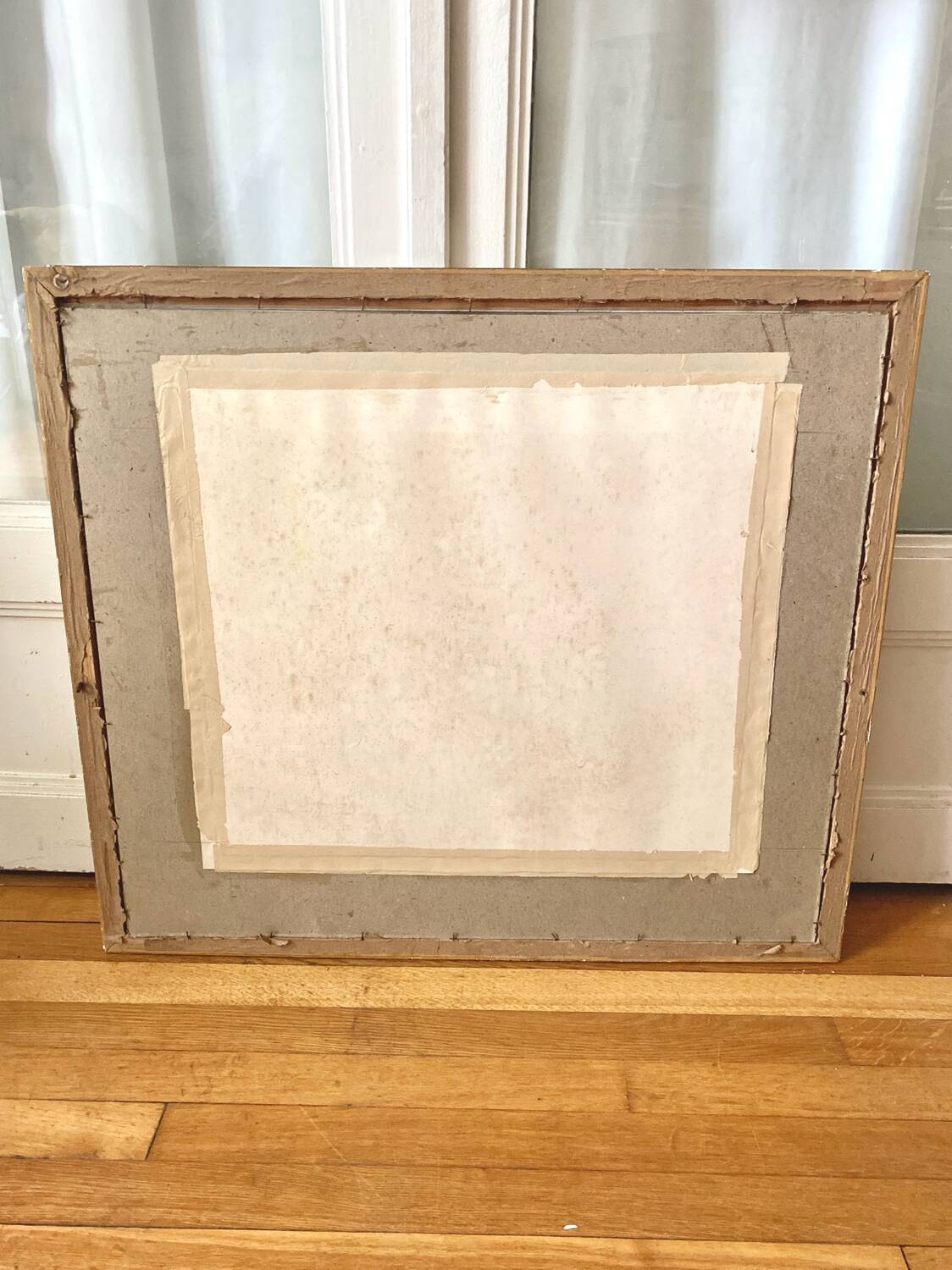 Grand tableau Aquarelle encadrées fin 19e siècle motif panier de fleurs