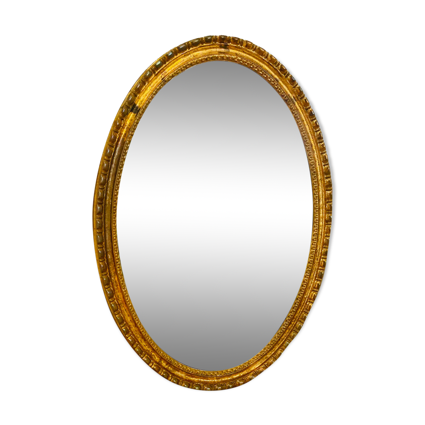 Miroir ovale doré, années 50/60