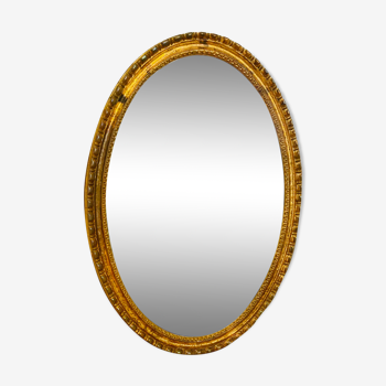 Golden oval mirror, 50s/60s