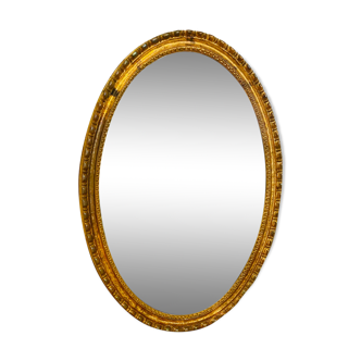 Golden oval mirror, 50s/60s