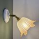 Vintage tulip wall light in frosted white and brown glass