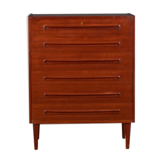 Retro 1960s danish teak mid century chest of drawers