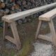Paire de bancs de ferme en chêne 228 cm