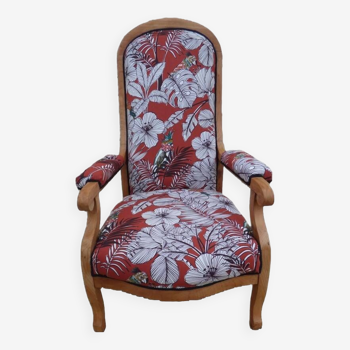 Fauteuil voltaire  de style Louis Philippe en bois de qualité - le dossier et l’assise est ferme – E