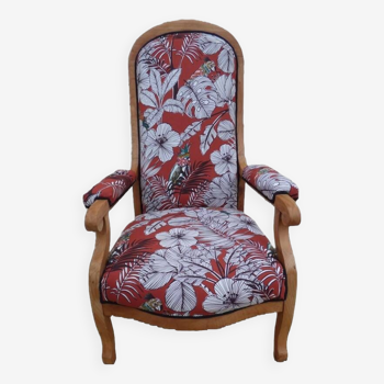 Louis Philippe style Voltaire armchair in quality wood - the back and seat are firm – E