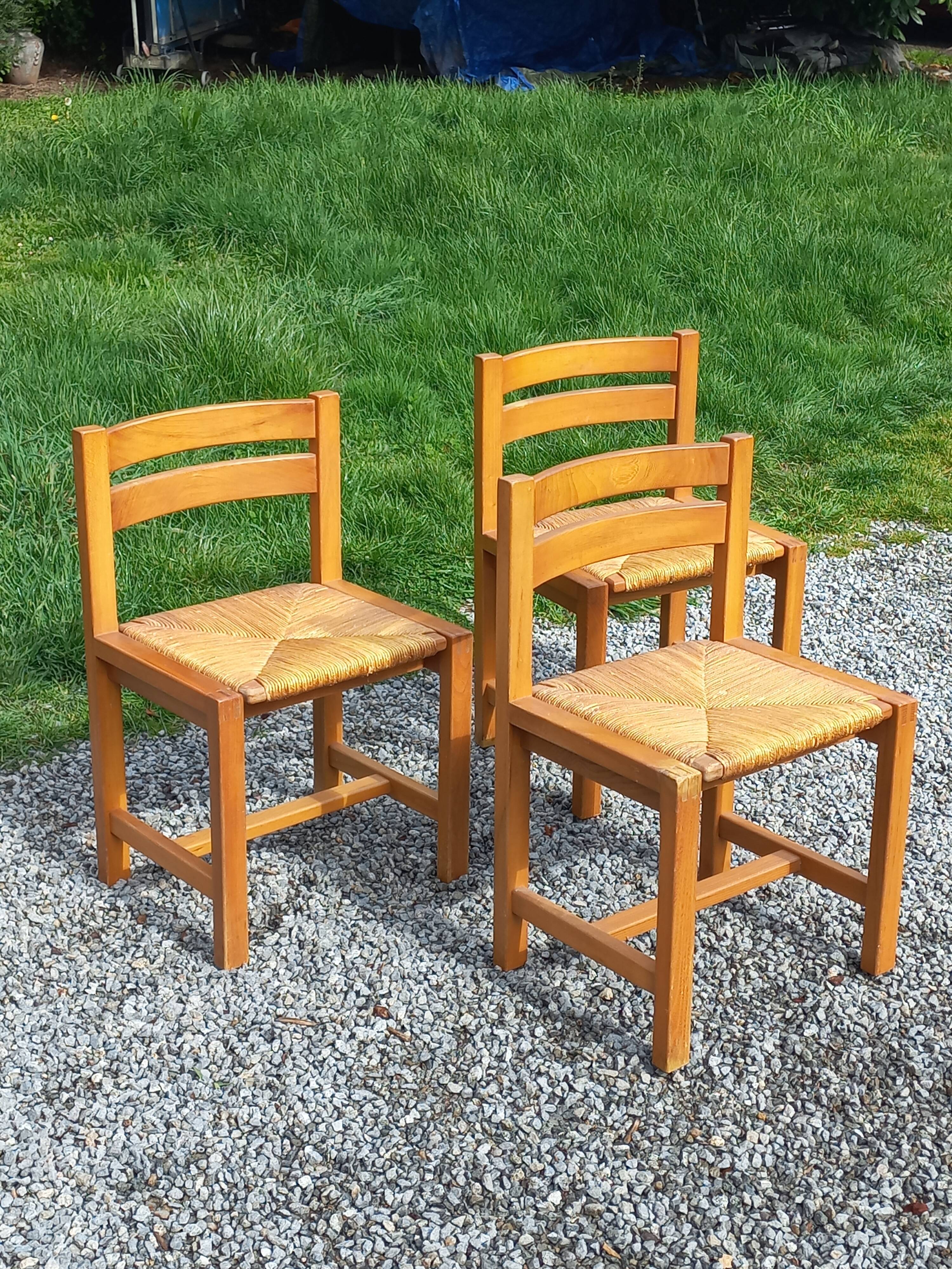 Set of 3 chairs from Regain in solid elm.